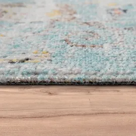 Paco Home In- Outdoor Teppich Modern Orient Print Terrassen Teppich Türkis, Grösse:200x280 cm