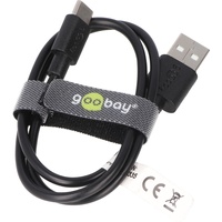 AccuCell USB-C Lade- und Synchronisationskabel für alle Geräte mit USB-C Anschluss, 0,5 Meter Schwarz