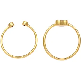 Elli Ring 925 Sterling Silber Herz, Ring Set in Gold | Gr.: 52