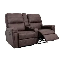 Mendler 2er Kinosessel HWC-K17, Relaxsessel Fernsehsessel Sofa, Nosagfederung Getränkehalter Fach ~ Stoff/Textil braun