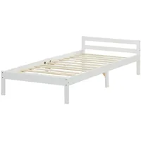Homestyle4u Holzbett 90 x 200 cm Weiß