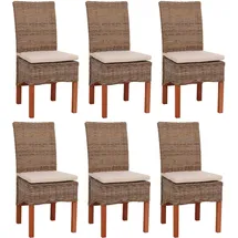 MCW Esszimmerstuhl Var Korbgeflecht braun 6er Set