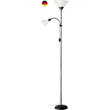 Brilliant Spari Deckenfluter Mit Leselampe Schwarz, Weiß – LED Stehlampe – 1,8 M