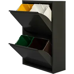 Wellhome WELL HOME Metall-Recycling-Schrank 4 Fächer in Schwarz