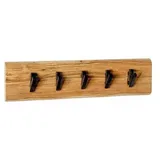 Haku-Möbel HAKU Möbel Wandgarderobe 52979 akazie Holz 5 Haken 60,0 x 15,0 cm