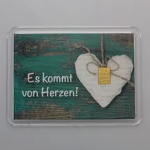 esg | valcambi Goldbarren 1g Es kommt von Herzen" Motivbox