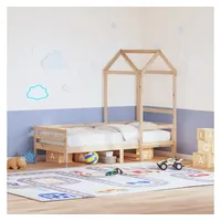 vidaXL Kinderbett Dach 98 x 70 x 176,5 cm Kiefer massiv braun