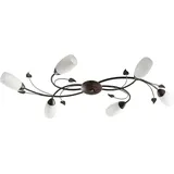 LINDBY Deckenleuchte Stefania, 6-flg., schwarz/gold, 68cm