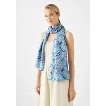 Codello Seidenschal mit Allover-Paisley-Print Modell 'PONGÉ', Blau,