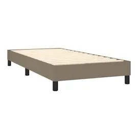 vidaXL Boxspringbett mit Matratze & LED Taupe 100x200 cm Stoff