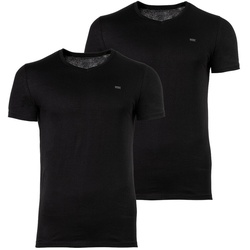 DIESEL Herren T-Shirt 2er Pack - UMTEE-MICHAEL-TUBE, V-Ausschnitt, kurzarm, Logo Schwarz L