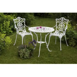 MERXX Gartenmöbel »Lugano«, Metall, 3-teilig - weiss
