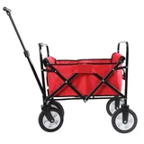 Bollerwagen Faltbar Strandwagen Faltbollerwagen Klappbarer Garten-Trolley, Robuster Trolley-Einkaufswagen Für Outdoor-Camping, Strand-Pull-Truck Transportwagen Handwagen(Rood)