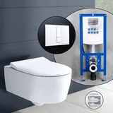 Villeroy & Boch Avento Komplett-SET Wand-WC mit neeos Vorwandelement,, 5656RSR1+16791WH#SET,