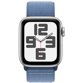 Apple Watch SE GPS 40 mm Aluminiumgehäuse Silber, Sport Loop Winterblau
