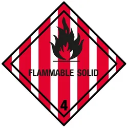 Gefahrzettel Kl. 4.1 Flammable Solid, 100x100mm
