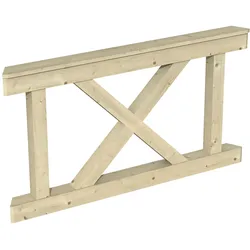 Brüstungsgeländer SKANHOLZ "Andreaskreuz", beige (natur), H:84cm L:150cm, Geländer