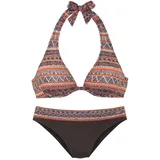 Buffalo Bügel-Bikini Damen braun bedruckt Gr.38 Cup E