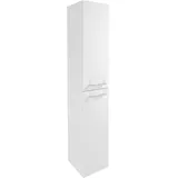 Fackelmann Verona Hochschrank 30 x 31,8 x 162 cm Weiß Hochglanz Nussbaum