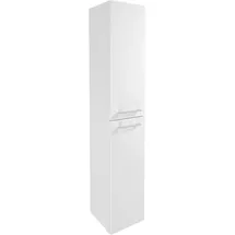 Fackelmann Verona Hochschrank 30 x 31,8 x 162 cm Weiß Hochglanz Nussbaum