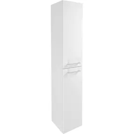 Fackelmann Verona Hochschrank 30 x 31,8 x 162 cm Weiß Hochglanz Nussbaum