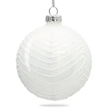 SIKORA Highlights 4er Set ausgefallene Christbaumkugeln aus Glas Weiss Farbe/Modell:Modell New York Weiss, Größe:8 cm