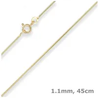 Schmuck Krone Goldkette 1,1mm Schlangenkette aus 333 Gelbgold 45cm, Gold 333 goldfarben