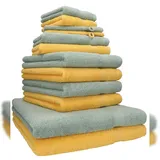 Betz Handtuch Set 12-tlg. honiggelb/heugrün