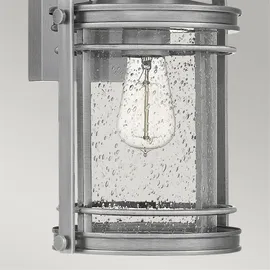 quintiesse Außenleuchte Aluminium Glas 38,2 cm E27 IP44 grau transparent