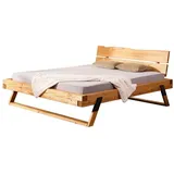 Main Möbel Massivholzbett Balkenbett 'Romina' 180x200cm Kiefer massiv eichefarbig