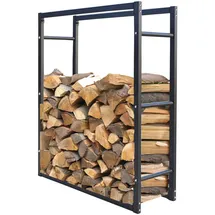 Quick Star Kaminholzstand Metall 90 x 25 x 90 cm Grau