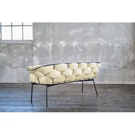 KAWOLA Sitzbank MONTY Velvet Weiß 240 x 78 x 62 cm