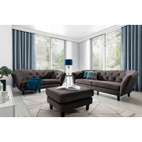 Fun Möbel Sofaset Designersofas CHARLOTTE 3-2-1 in Stoff Matt
