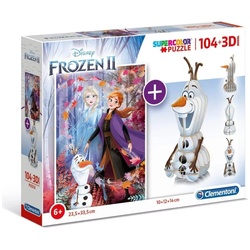 Clementoni Puzzle Frozen 2, 104 teilig + 3D Model (104 Teile)