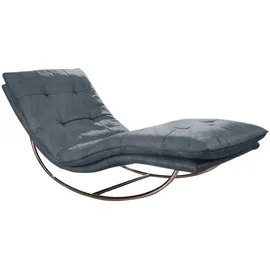 W.Schillig Relaxliege »daily dreams« in Waffelkissen-Optik, Schaukelgestell Chrom glänzend, in 2 Breiten blau