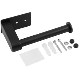 CORNAT schwarz B:13,6cm, Stahl, Toilettenpapierhalter, 2 verschiedene Befestigungsoptionen