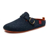 Andrés Machado - Hausschuhe für Herren - Sommer - VAL – Unisex Slipper – Wolle und Filz – rutschfeste Gummisohle und herausnehmbares Fußbett - Blau Orange EU 48 - 48 EU