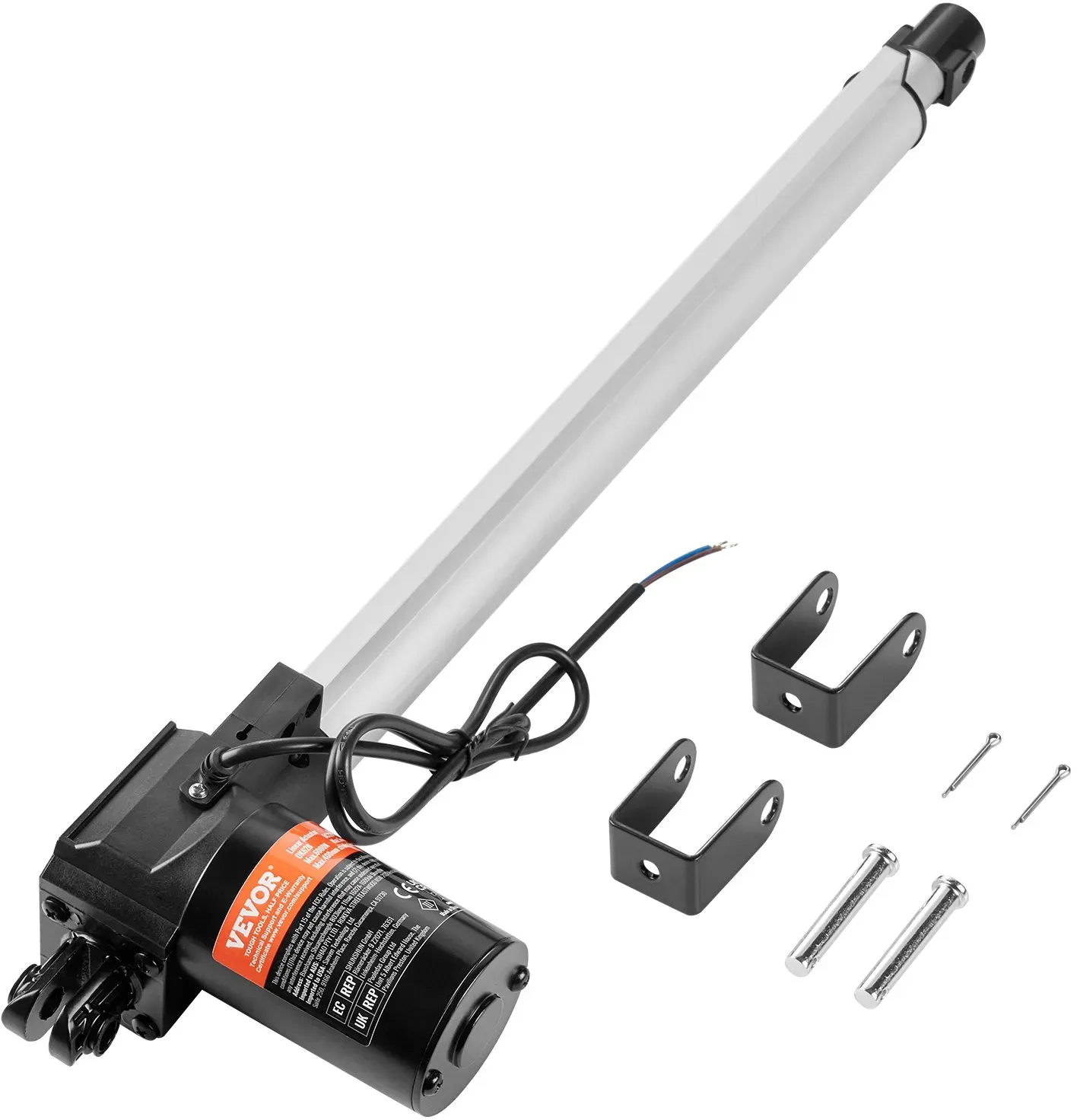 VEVOR 6000N Linear Actuator DC 12V Linearantrieb IP44 Elektrischer Linearmotor 400mm Hublänge Geräuschpegel ≤50dB Elektrische Türöffner 5mm/s Fahrgeschwindigkeit Lineartechnik Verstellantrieb