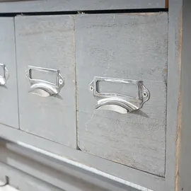 MCW Garderobe MCW-C49, Wandgarderobe Wandregal, Vintage mit 5 Schubladen 32x65x13cm ~ Shabby Look, grau