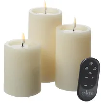unique candles LED Kerzenset UNIQUE 3 St. beige