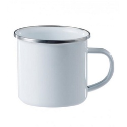 A. Blöchl Tasse Tasse Emaille weiß neu (350 ml), emaillierter Stahl weiß