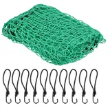 Relaxdays Anhängernetz 2,5 x 3,5 m, mit 10 Haken, Eckmarkierungen, Gummiseil, Anhänger Ladungssicherung, Spannnetz, grün