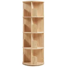 [en.casa] Drehbares Bücherregal 125 x 44 x 44 cm Beige