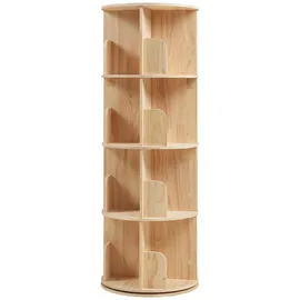 [en.casa] Drehbares Bücherregal 125 x 44 x 44 cm Beige