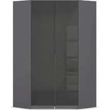 otto home Eckkleiderschrank OTTO HOME "Kleiderschrank Schrank Ankleidezimmer Schlafzimmer Garderobe AGORDO", grau (graumetallic, effektgrau hochglanz), B:117cm H:210cm T:117cm, Holzwerkstoff, Schränke, Eckkleiderschrank, voll ausgestattet mit großzügigem Stauraum,