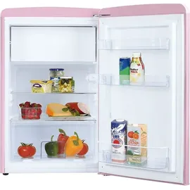 Amica KS 15616 P Retro-Kühlschrank (108 l, 860 mm hoch, Pink)