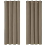 Deconovo Single Blackout Curtains Thermo-Verdunkelungsvorhänge für Schlafzimmer, Polyester, 140 x 260, 2