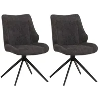 Mendler 2er-Set Esszimmerstuhl HWC-O48, Küchenstuhl, drehbar Auto-Return, Stoff/Textil Chenille