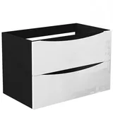 duschspa Waschtisch Unterschrank Waschtischunterschrank Waschbeckenunterschrank Badschrank, 50-120cm Hängeschrank, Matt / Hochglanz schwarz 79 cm x 52 cm x 46.3 cm