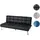 Mendler Sofa HWC-K21, Klappsofa Couch Schlafsofa, Nosagfederung Schlaffunktion Liegefläche 181x107cm ~ Kunstleder, schwarz
